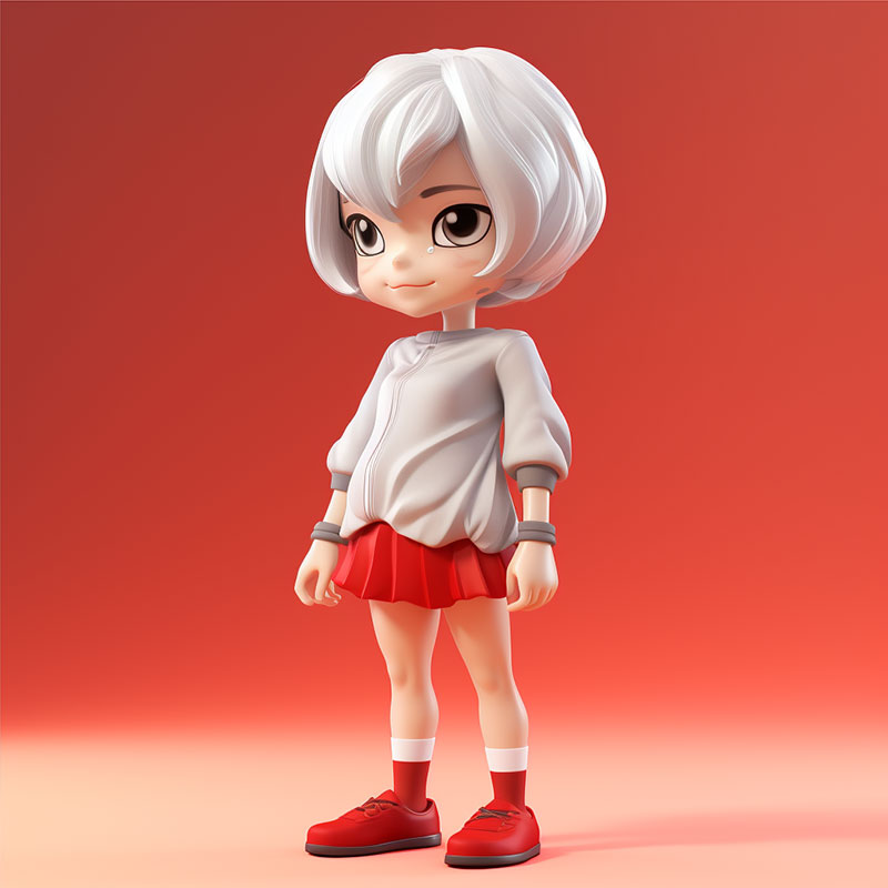 玩具手辦白發女孩游戲模型開模定制生產廠家